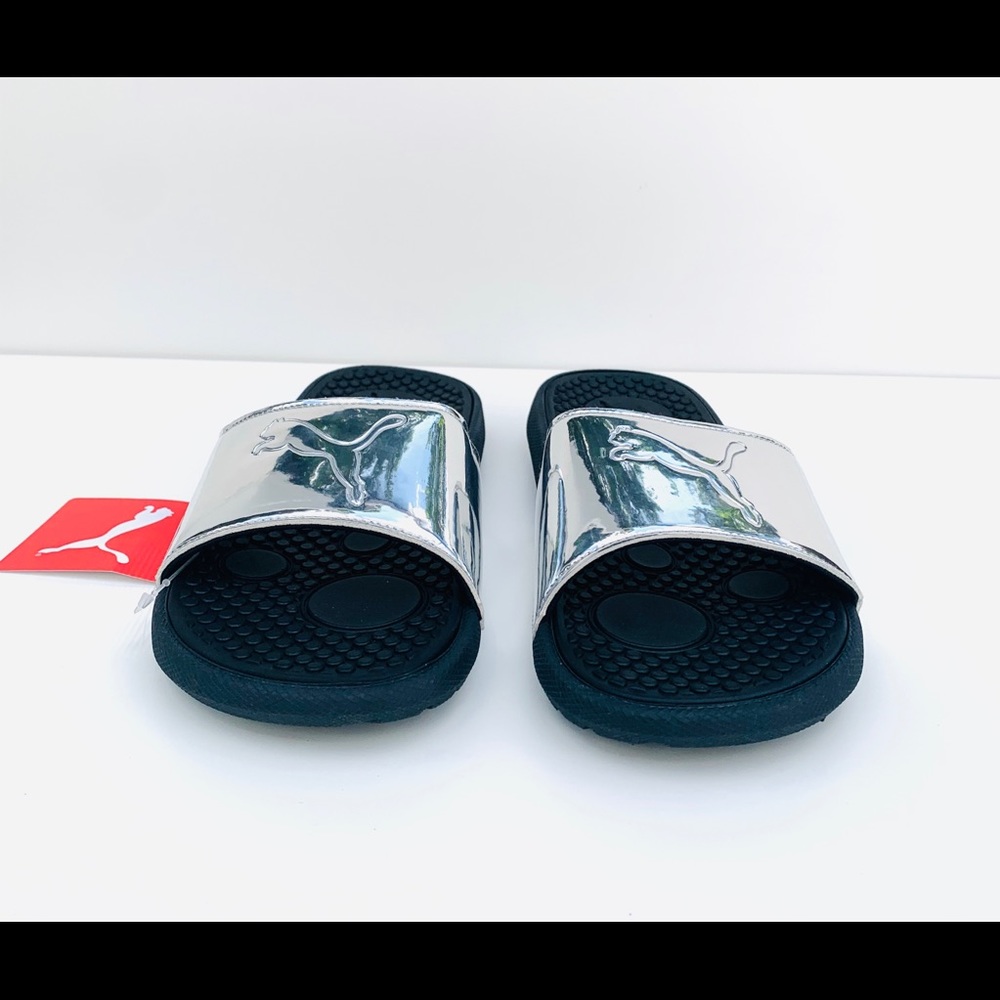 PUMA Cool Cat Women Metalic Silver Slides - Picture 2 of 9